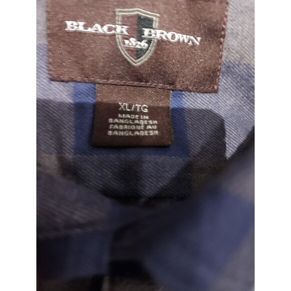 Black Brown 1826 Men's XL Blue & Gray Plaid Button-Down Shirt - Picture 5 of 13